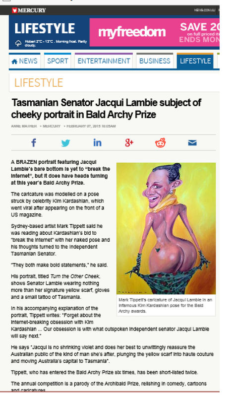 Hobart Mercury article - Jacqui Lambie